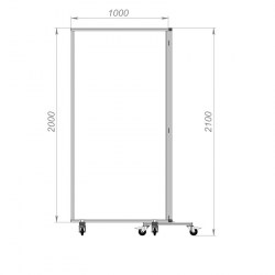 Напольный прозрачный защитный экран 2000×1000х1000 мм